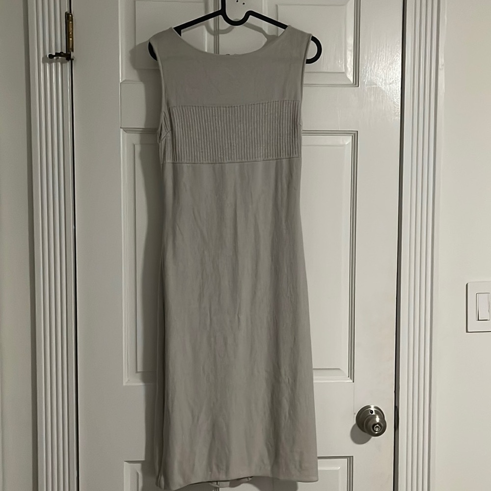 St John Couture Knit Gray Midi Dress